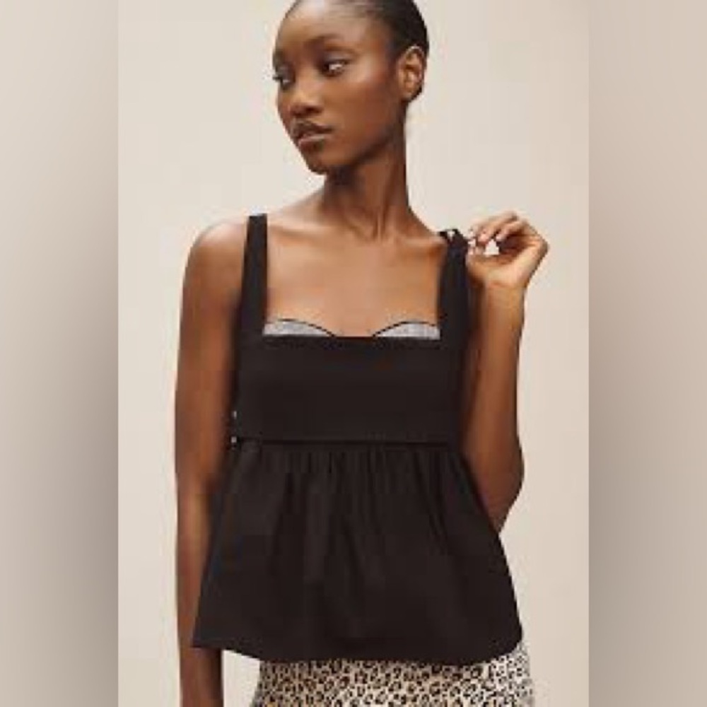 Maeve Black Square-Neck Babydoll Camisole